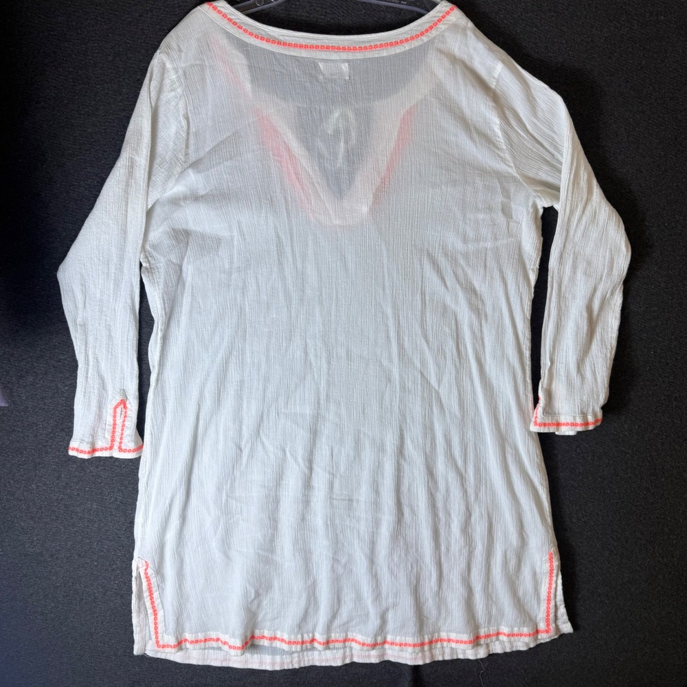 Old Navy White Swim Coverup with Coral Embroidery - Picture 8 of 13